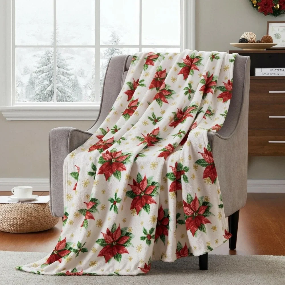 Poinsettia Throw Blanket